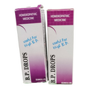 Two boxes of B.P. Drops Similia homoeopathic medicine for high blood pressure on a white background