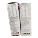 Two Similia product boxes with blood pressure table on a white background