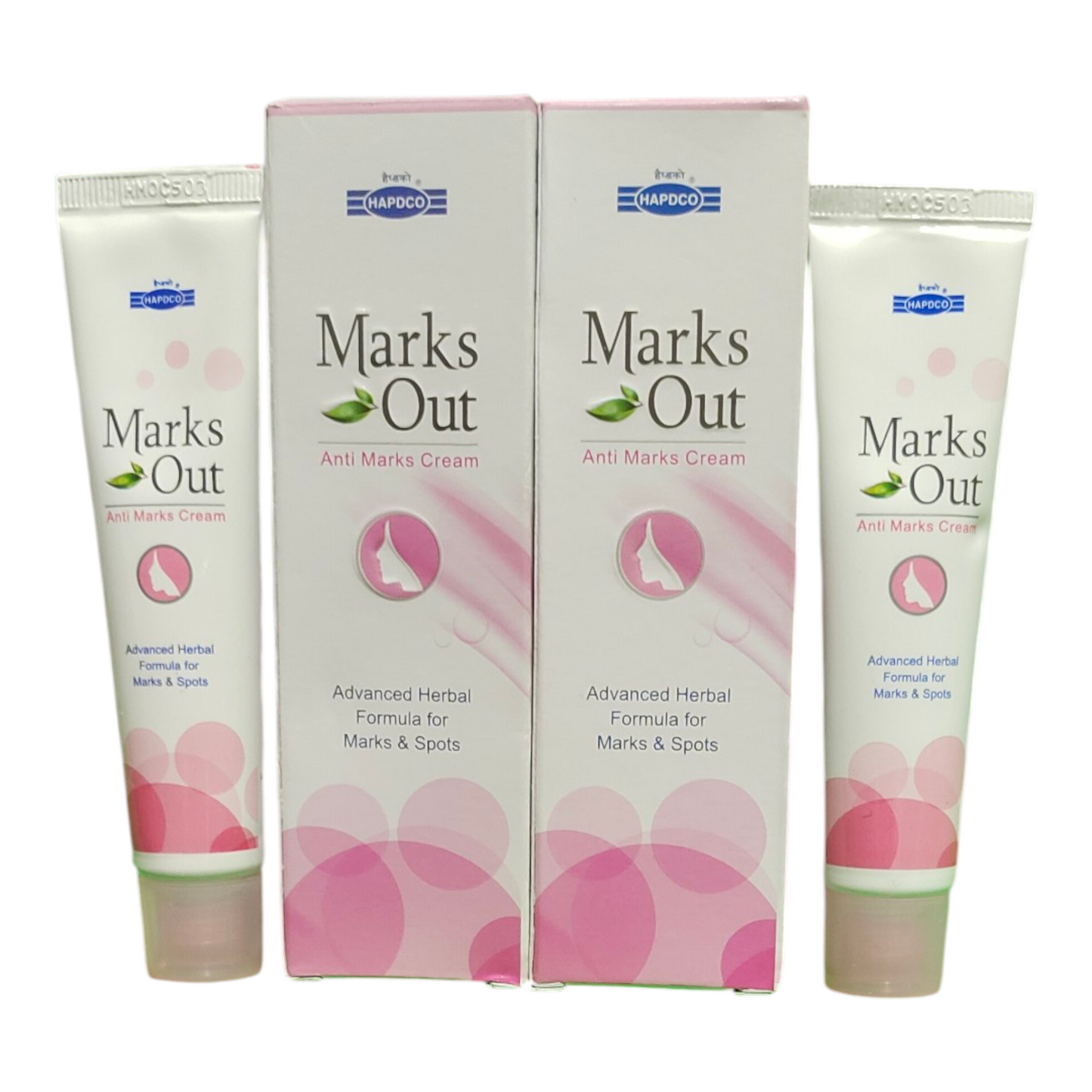 Marks Out anti-marks cream with packaging on a white background