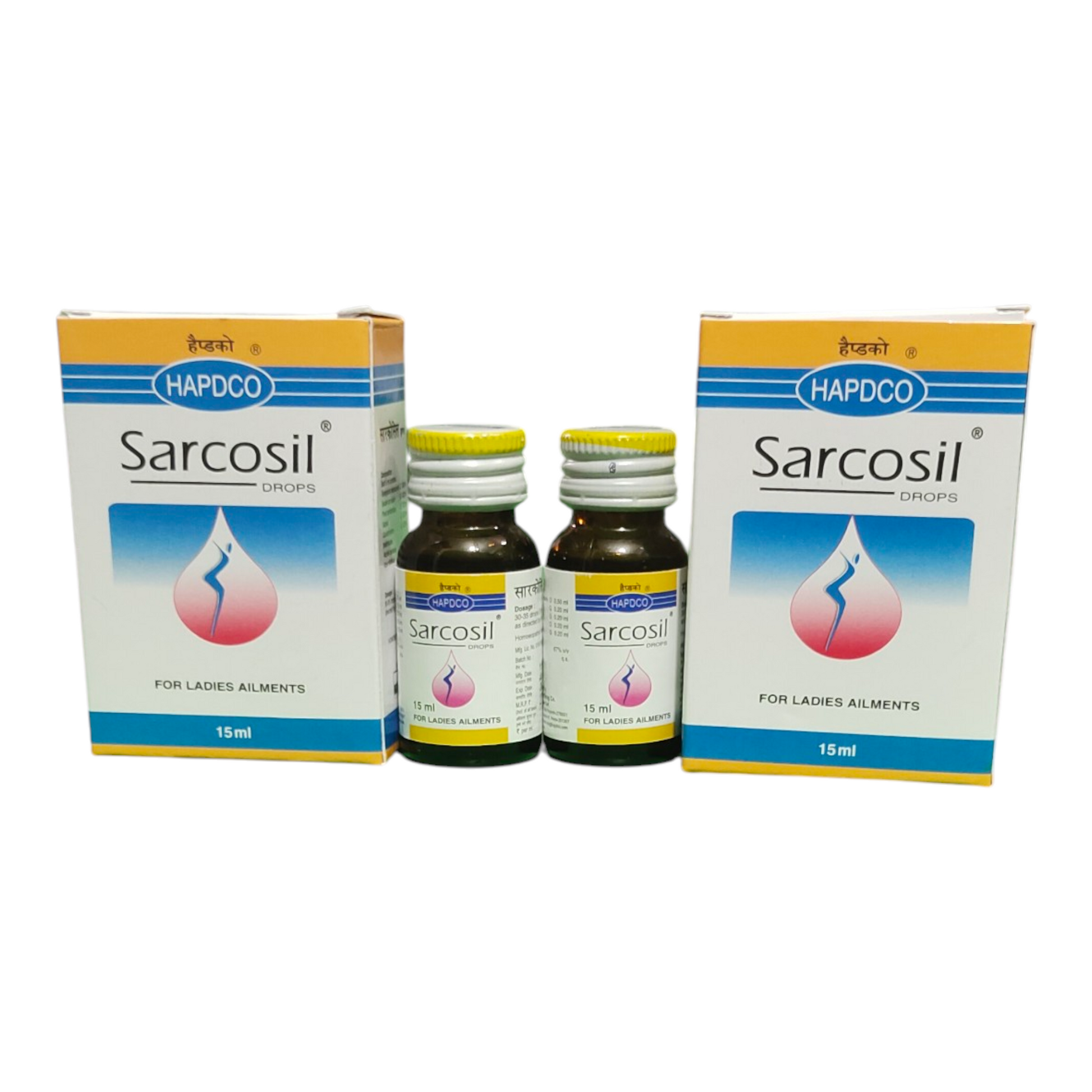 Sarcosil drops packaging with two bottles on a white background
