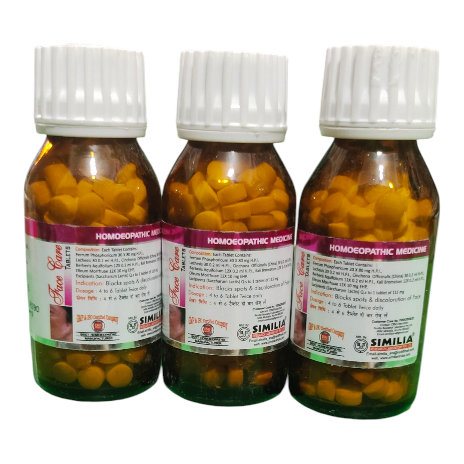 Three bottles of Similia homeopathic medicine with visible labels on a white background