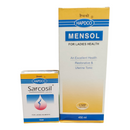 Two Hapdco health products, Sarcosil and Mensol, on a white background.