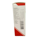 Medicine bottle with label on a white background