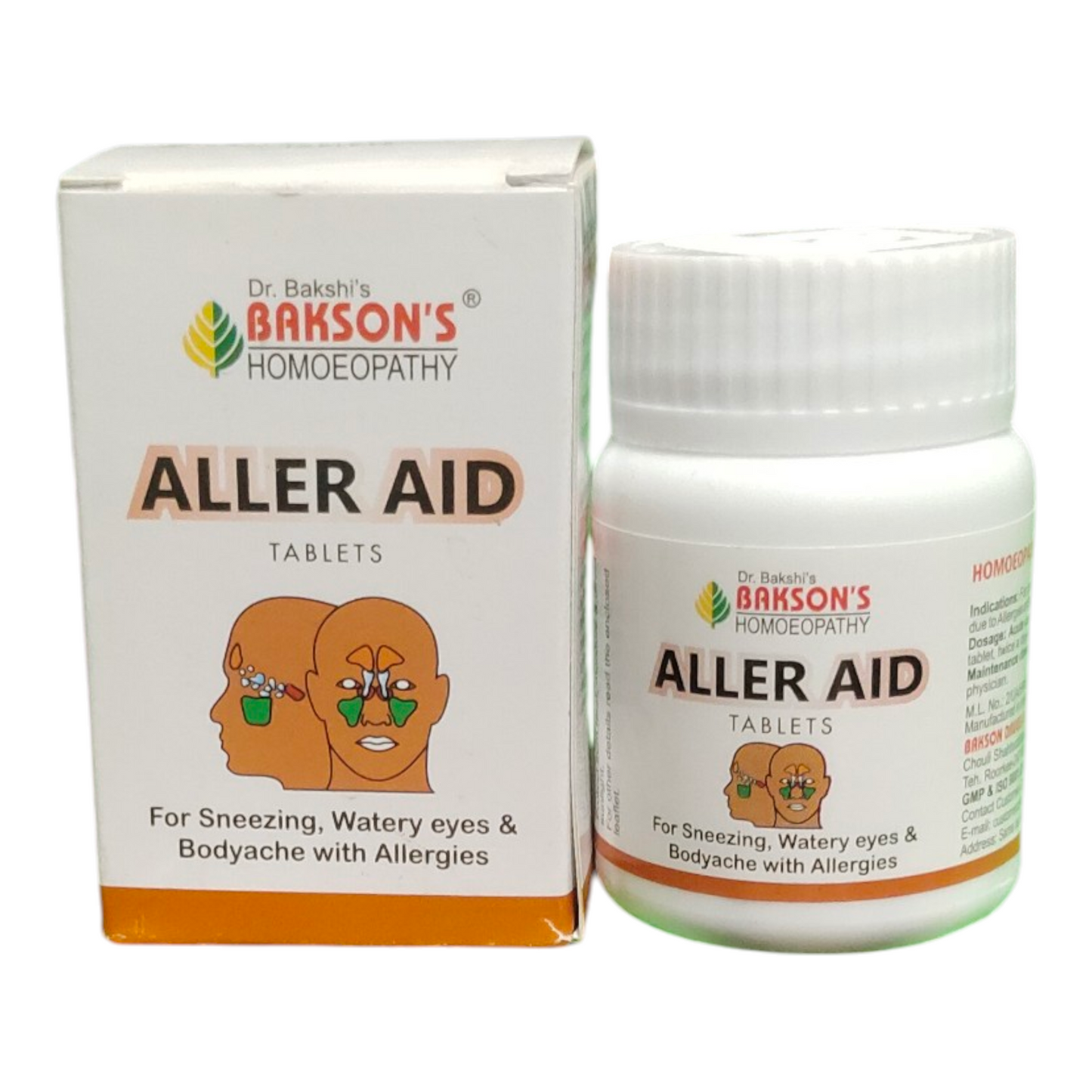 Dr. Bakshis' Bakson's Aller Aid packaging on a white background