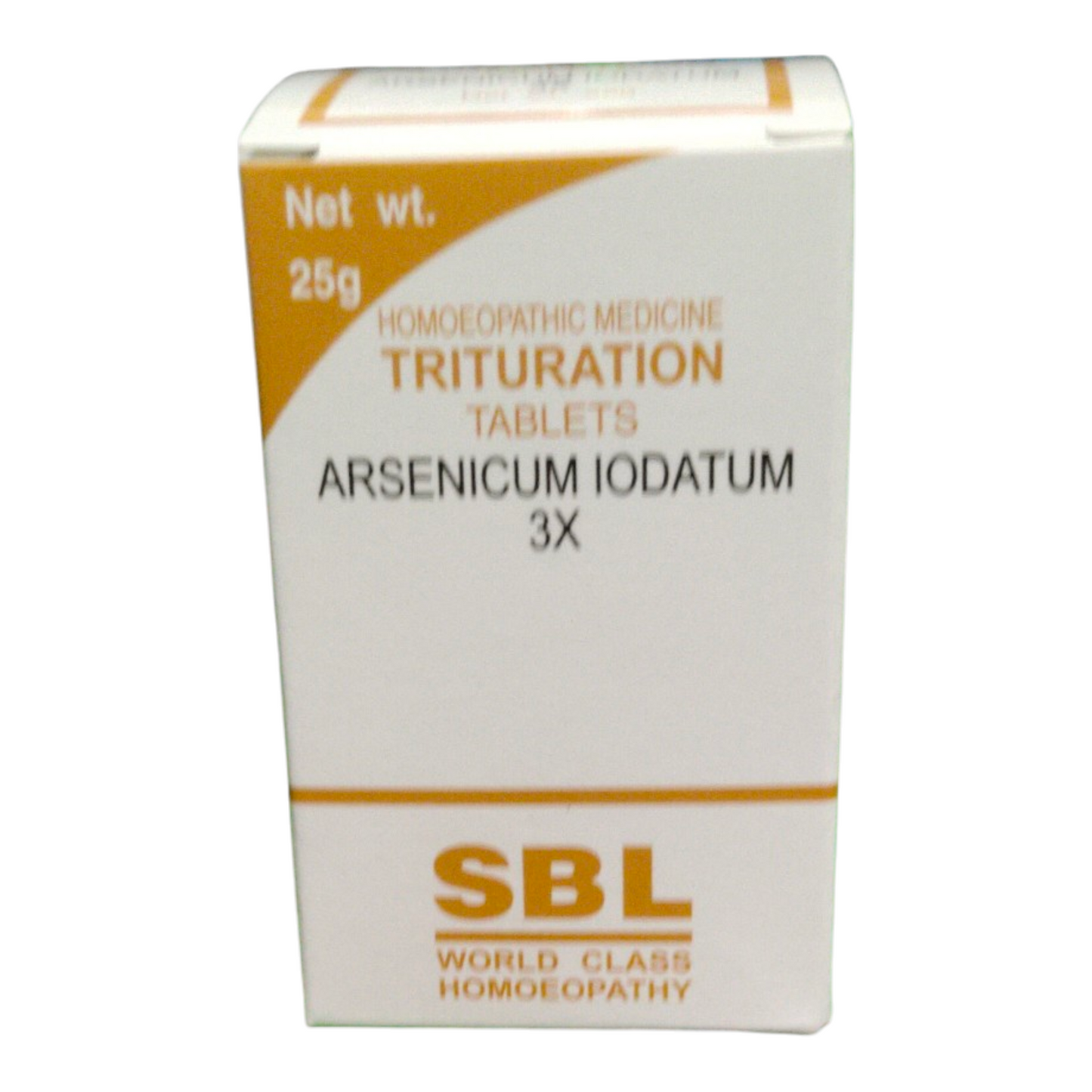 SBL Arsenicum Iodatum 3X homoeopathic medicine packaging on a white background