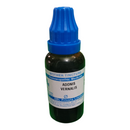 Bottle of Adonis Vernalis Mother Tincture with blue cap on a white background