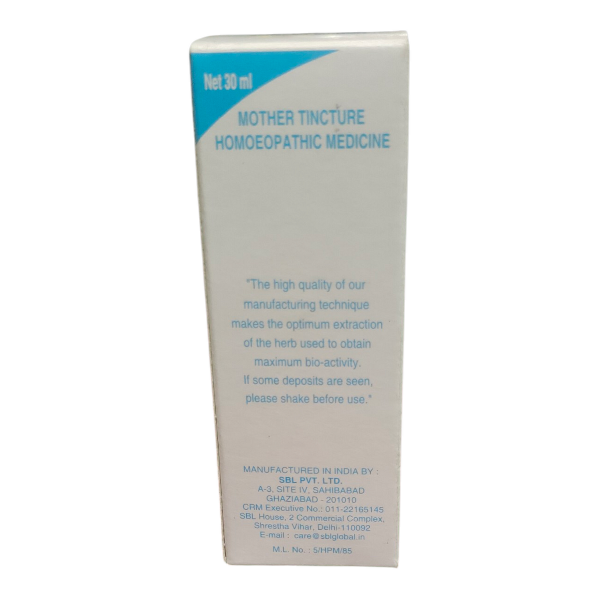 Box of Mother Tincture Homoeopathic Medicine with text on a white background