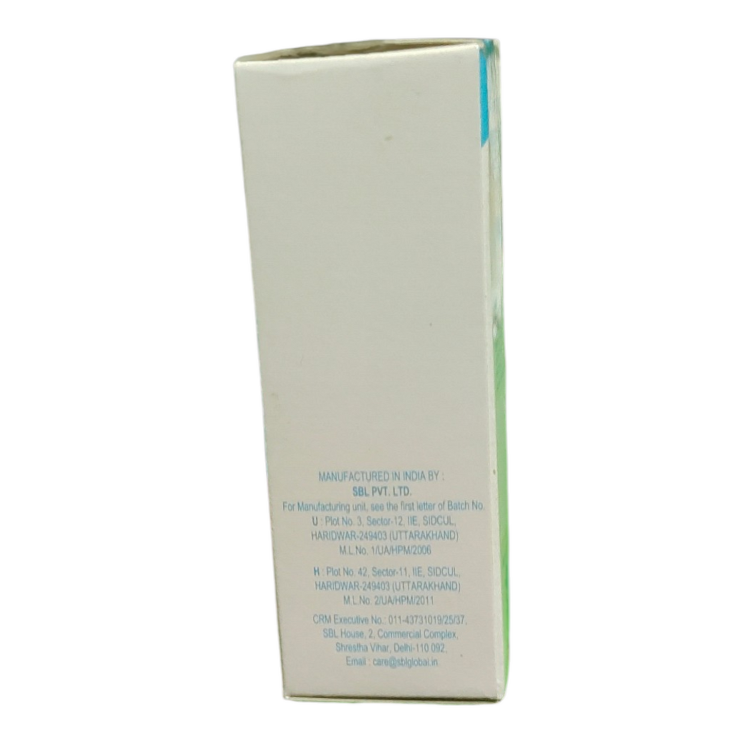 White box with text on a white background