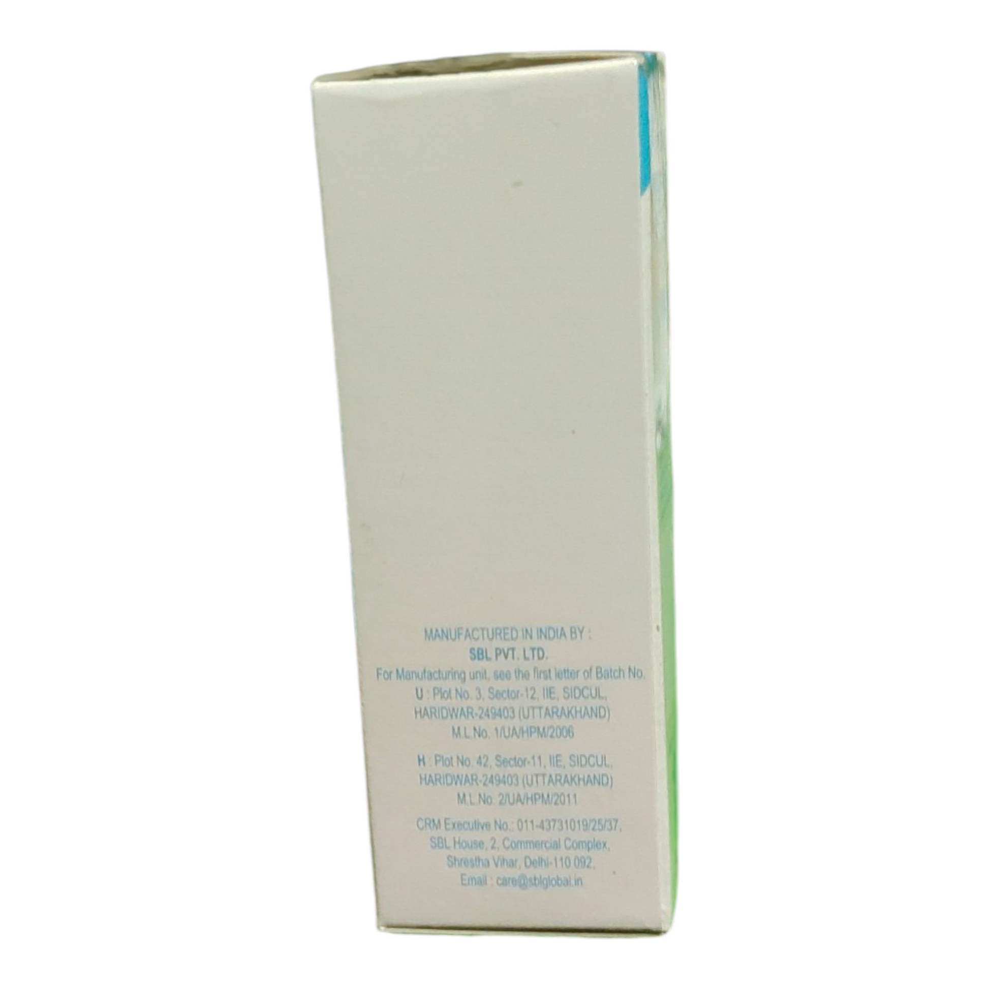 White box with text on a white background