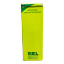 Yellow box of SBL homeopathic medicine on a white background
