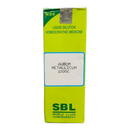 SBL Aurum Metallicum 1000C homoeopathic medicine box on a white background