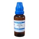 Bottle of Acidum Benzoicum 30C with a blue cap on a white background