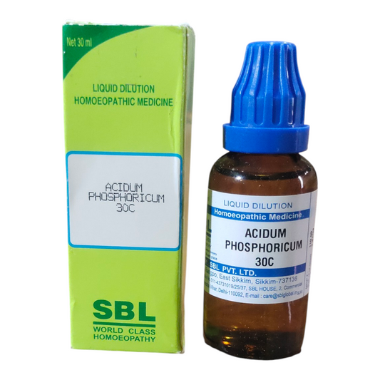SBL Acidum Phosphoricum 30C homeopathic medicine bottle and packaging on a white background