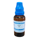 Bottle of Alfalfa homeopathic medicine with blue cap on a white background