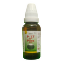 Bottle of P-17 Super Piles Drops with a white cap on a white background