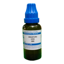 Bottle of Angustura Vera 200C homoeopathic medicine with a blue cap on a white background