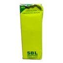 Green box of SBL liquid dilution homoeopathic medicine on a white background