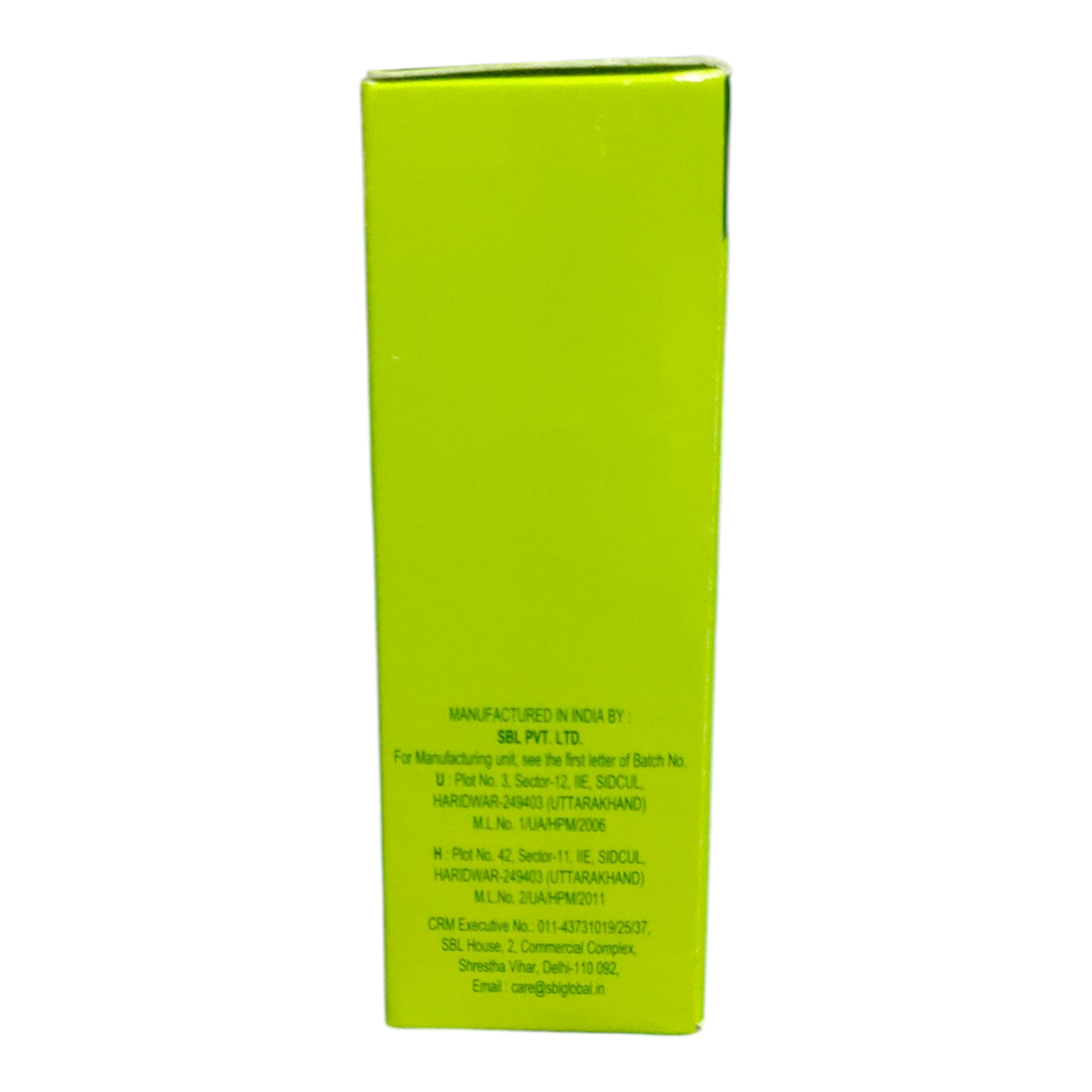 Green rectangular box with text on a white background