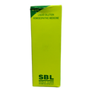 Green box of SBL homeopathic medicine on a white background