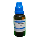 Bottle of Abrotanum 200C liquid dilution with blue cap on a white background