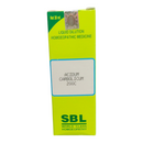 SBL homeopathic medicine box with green and yellow design on a white background