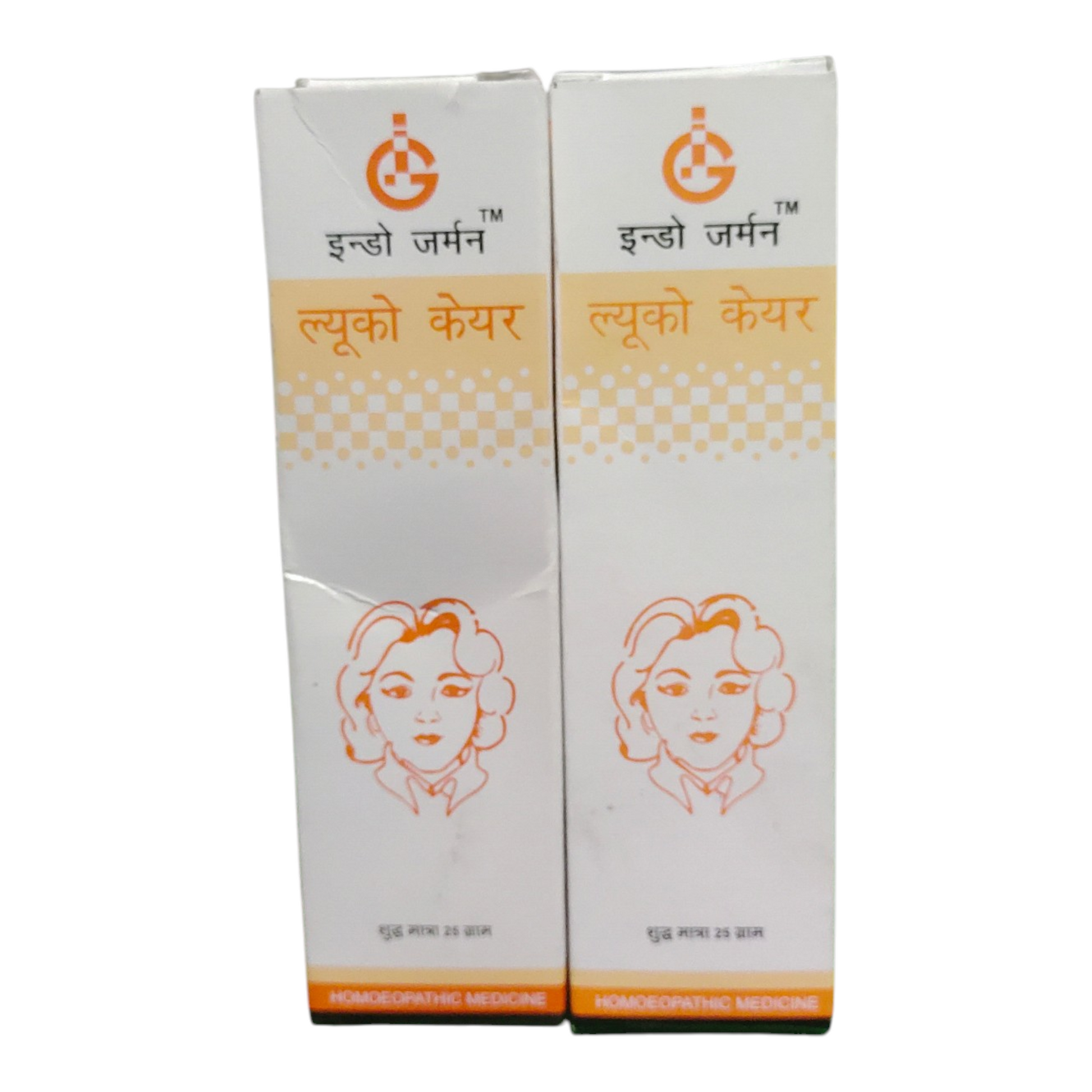 Two boxes of Indus Jamnern hair care product on a white background