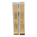 Two cylindrical boxes with labels on a white background