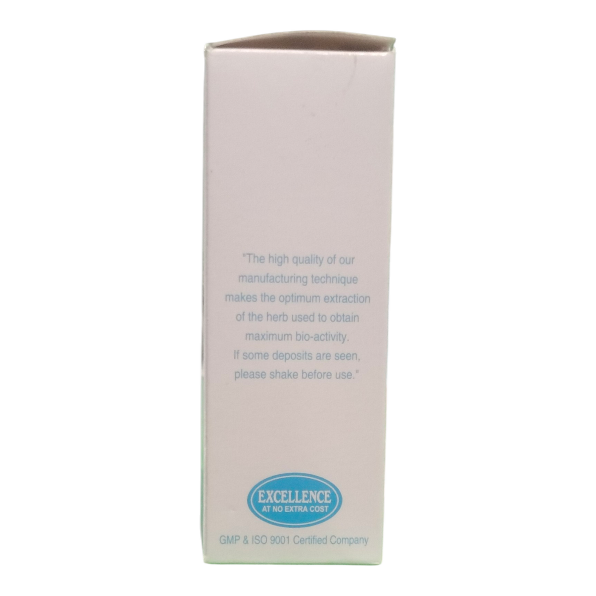 White box with blue text and logo on a white background