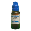 Bottle of Blatta Orientalis Mother Tincture with blue cap on a white background