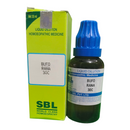 SBL Bufo Rana 30C homeopathic medicine bottle and packaging on a white background