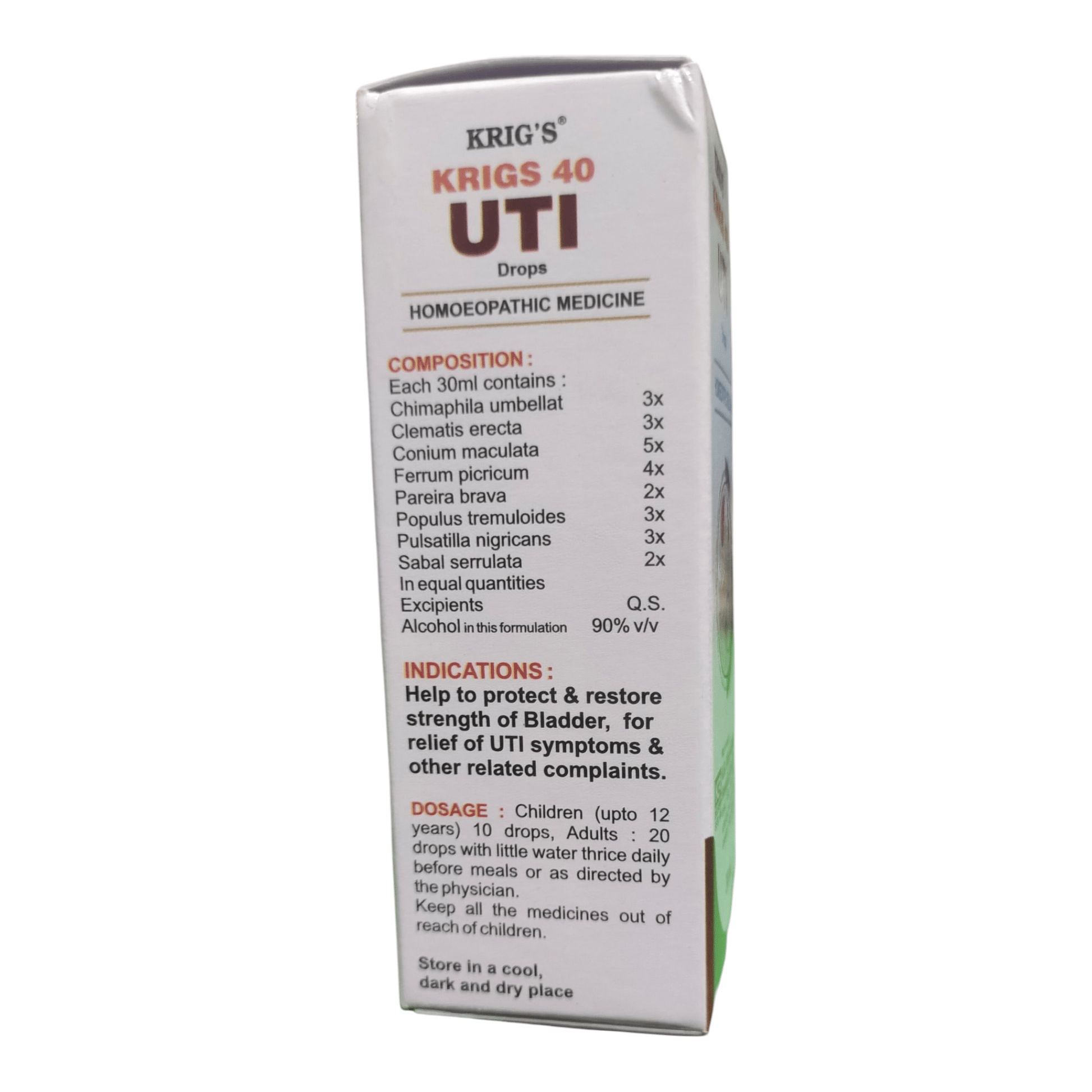 KRIG'S 40 UTI HOMEOPATHIC MEDICINE 30ML. - Liquid - Bhanu Pratap