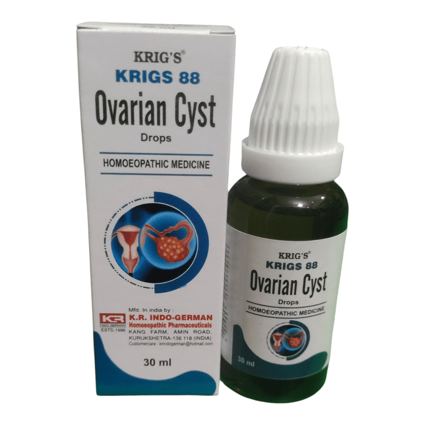 KRIG'S 88 OVARIAN CYST DROPS HOMEPATHIC MEDICINE 30ML - Liquid type - Bhanu Pratap