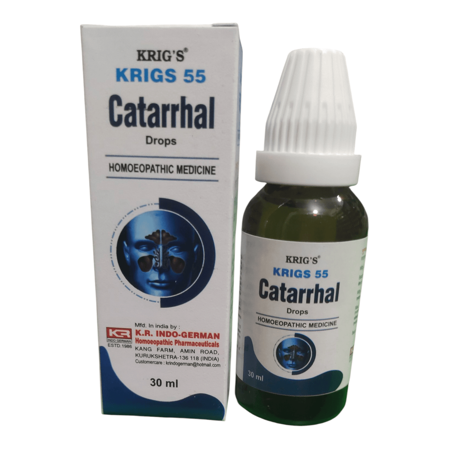 KRIG'S 55 CATARRHAL DROPS HOMEOPATHIC MEDICINE 30ML - Liquid - Bhanu Pratap