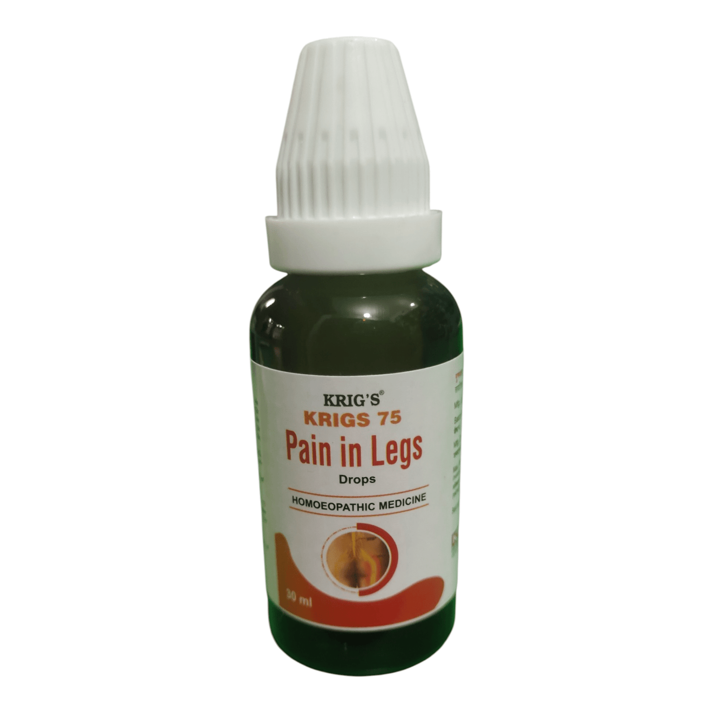 KRIG'S 75 PAIN IN LEGS DROPS HOMEOPATHIC MEDICINE 30M - Liquid type - Bhanu Pratap