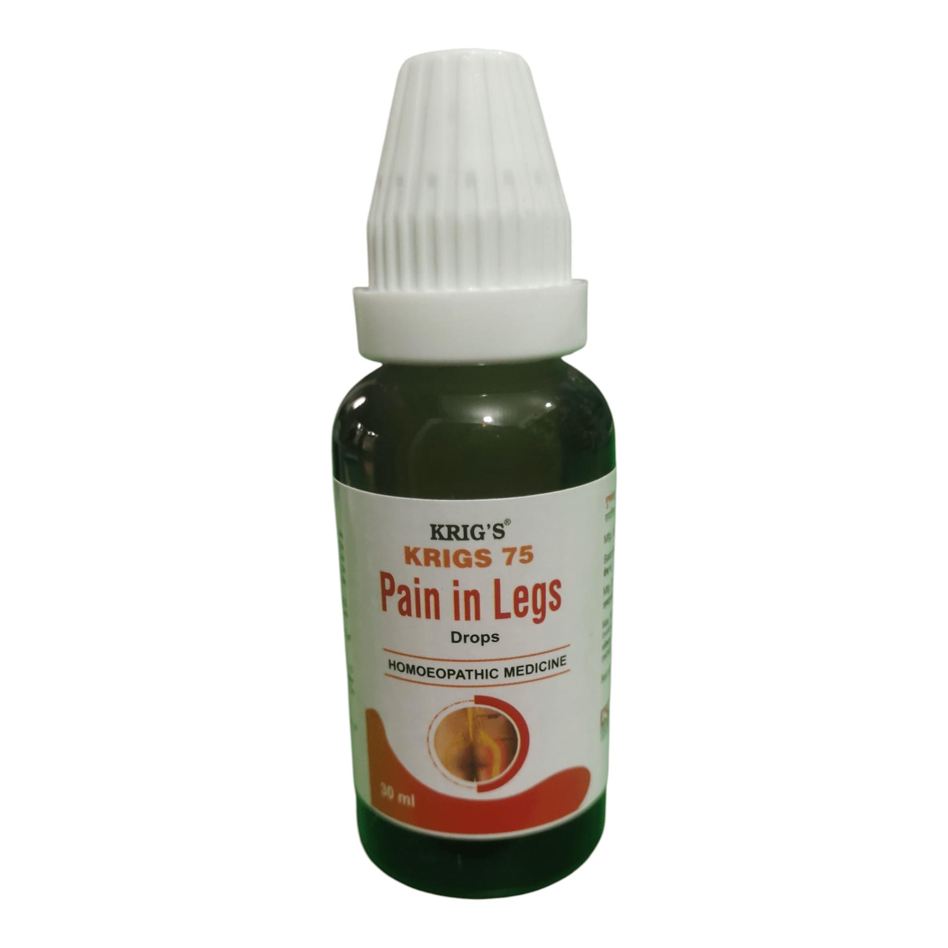 KRIG'S 75 PAIN IN LEGS DROPS HOMEOPATHIC MEDICINE 30M - Liquid type - Bhanu Pratap