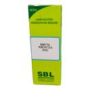 SBL homoeopathic medicine box with green and white design on a white background