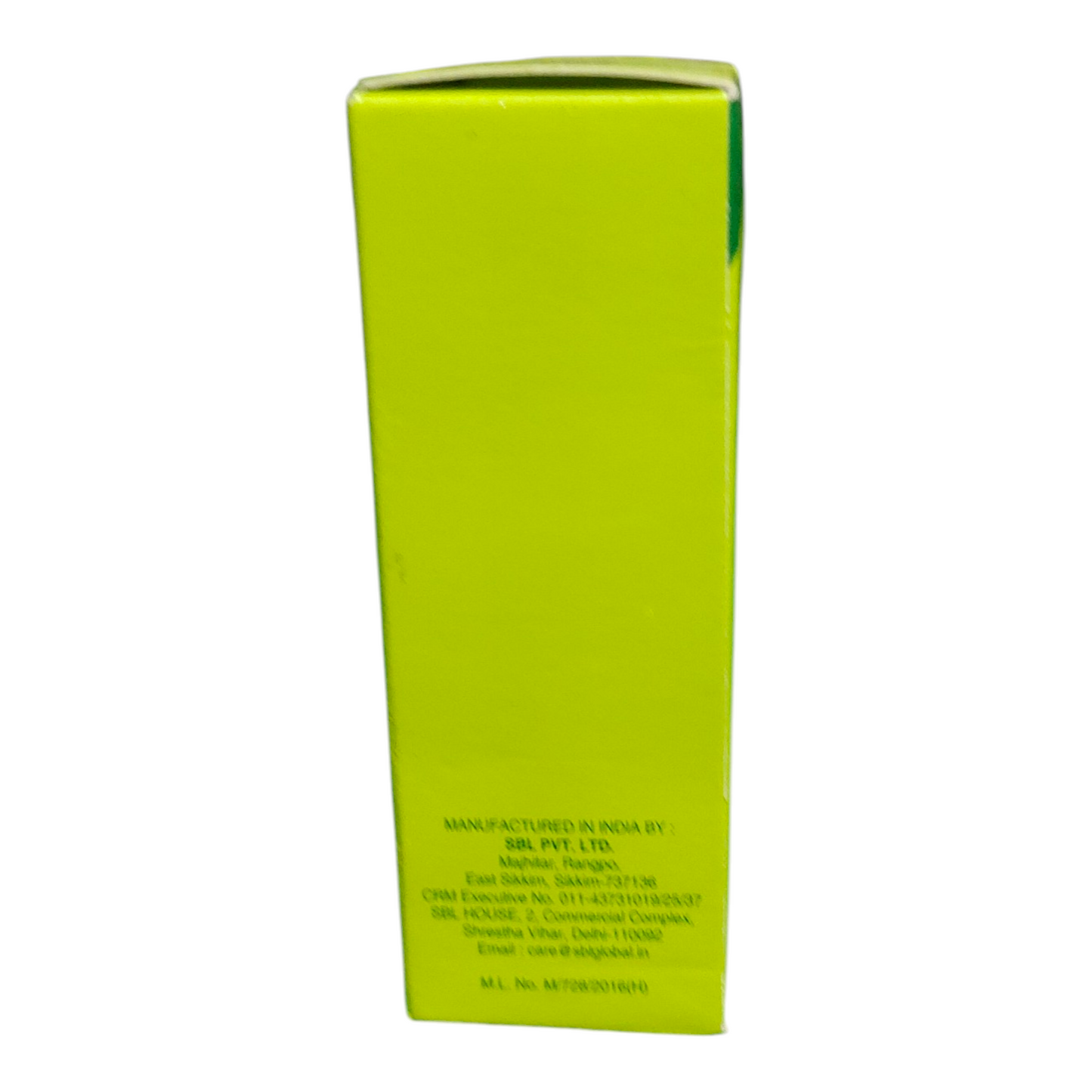 Green rectangular box with text on a white background