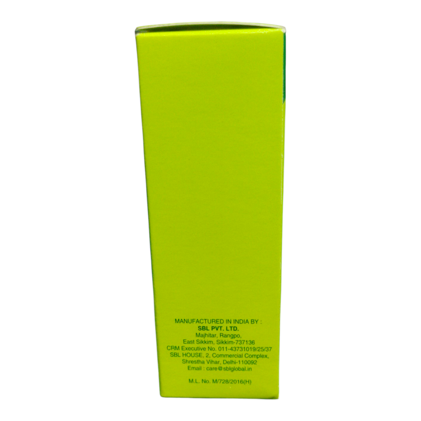 Green rectangular box with text on a white background
