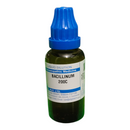 Bottle of Bacillinum 200C homoeopathic medicine with a blue cap on a white background