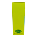 Yellow box with a green logo on a white background