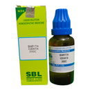 Bottle and packaging of SBL Baryta Iodata 200C homoeopathic medicine on a white background