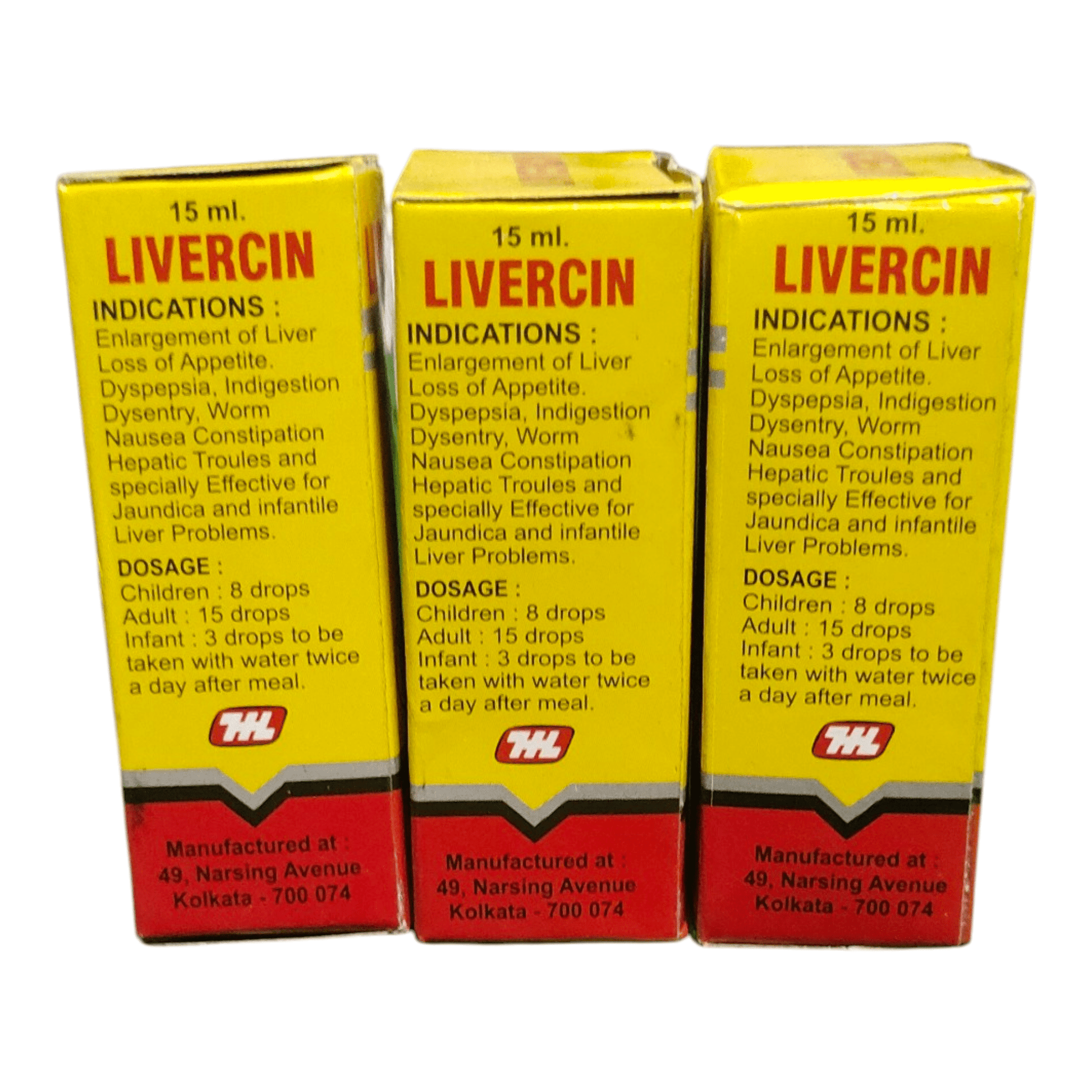 HL LIVERCIN DROPS HOMEOPATHIC MEDICINE 15ML BUY 2 GET 1 FREE - Liquid - Bhanu Pratap
