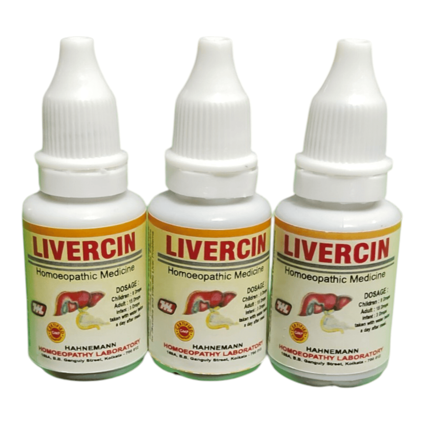 HL LIVERCIN DROPS HOMEOPATHIC MEDICINE 15ML BUY 2 GET 1 FREE - Liquid - Bhanu Pratap