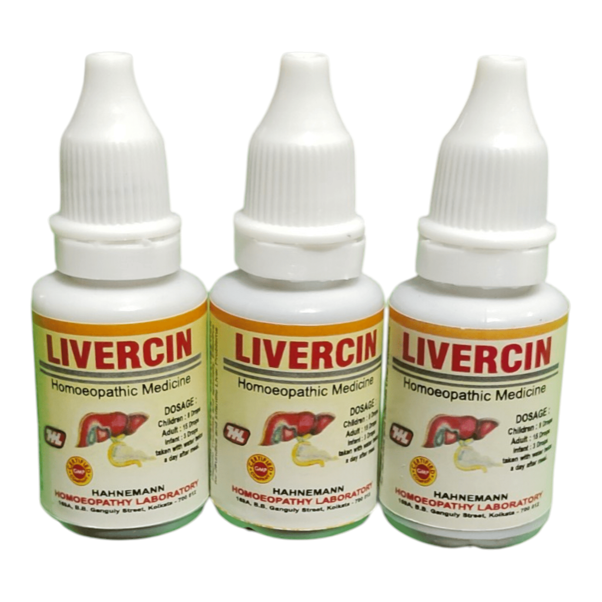 HL LIVERCIN DROPS HOMEOPATHIC MEDICINE 15ML BUY 2 GET 1 FREE - Liquid - Bhanu Pratap