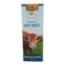 Box of Boericke's Heat Drops with a cow on a white background