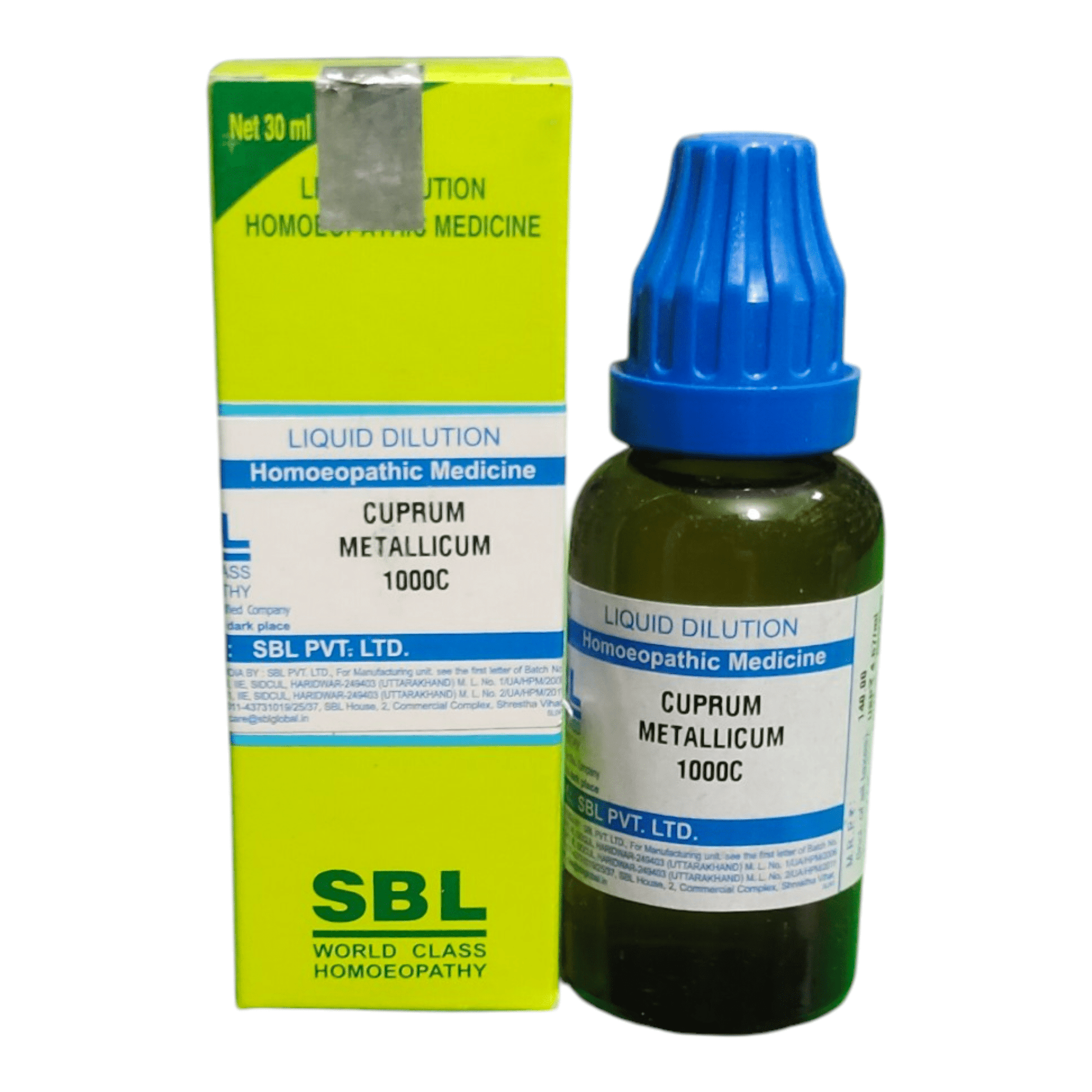SBL CUPERUM METALLICUM 1000C HOMEOPATHIC MEDICINE 30ML - Liquid - Bhanu Pratap