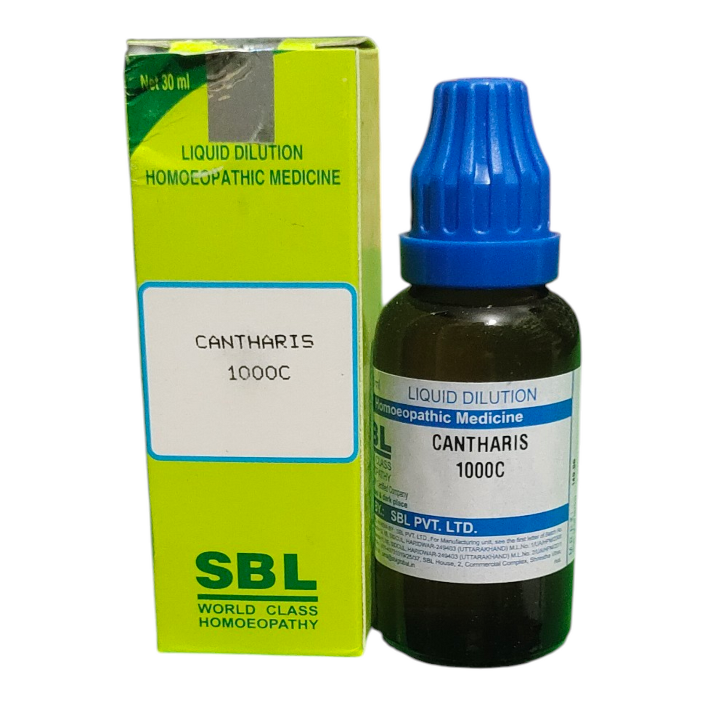 SBL homeopathic medicine bottle and packaging on a white background