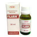 Filarin 30 ml bottle and box from PBM Pharmaceuticals on a white background