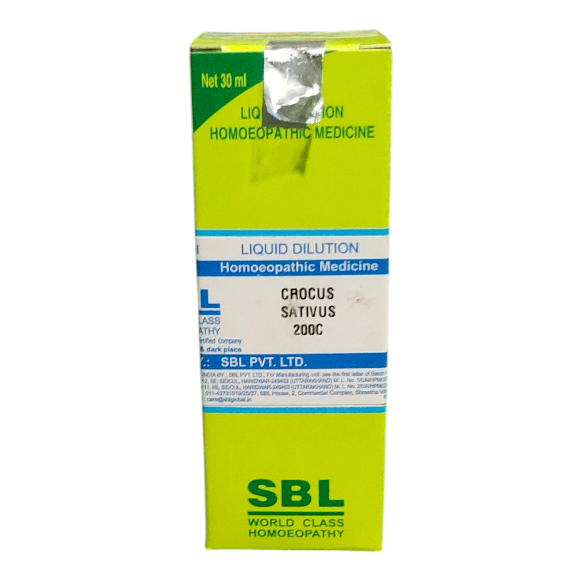 "SBL Crocus Sativus 200C 30ml – Homeopathic medicine for menstrual issues, mood swings, hormonal balance, and emotional health"