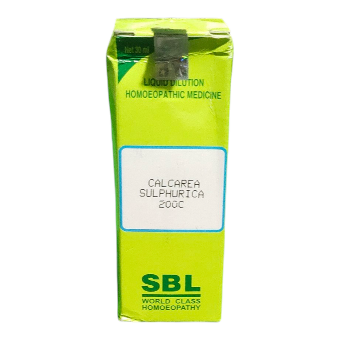 "SBL Calcarea Sulphurica 200C 30ml – Homeopathic medicine for acne, boils, pus formation, and skin healing support"